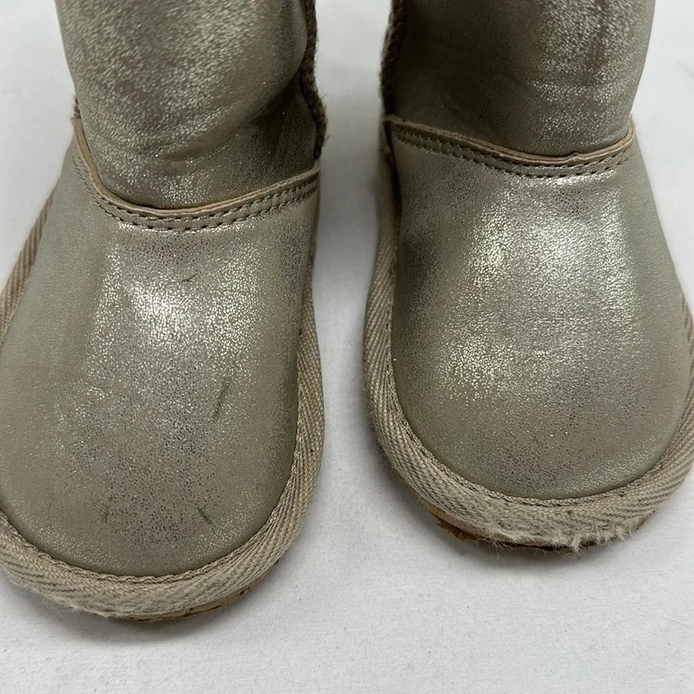 Childrens Toddler Kids Metallic Gold Boots Size 5